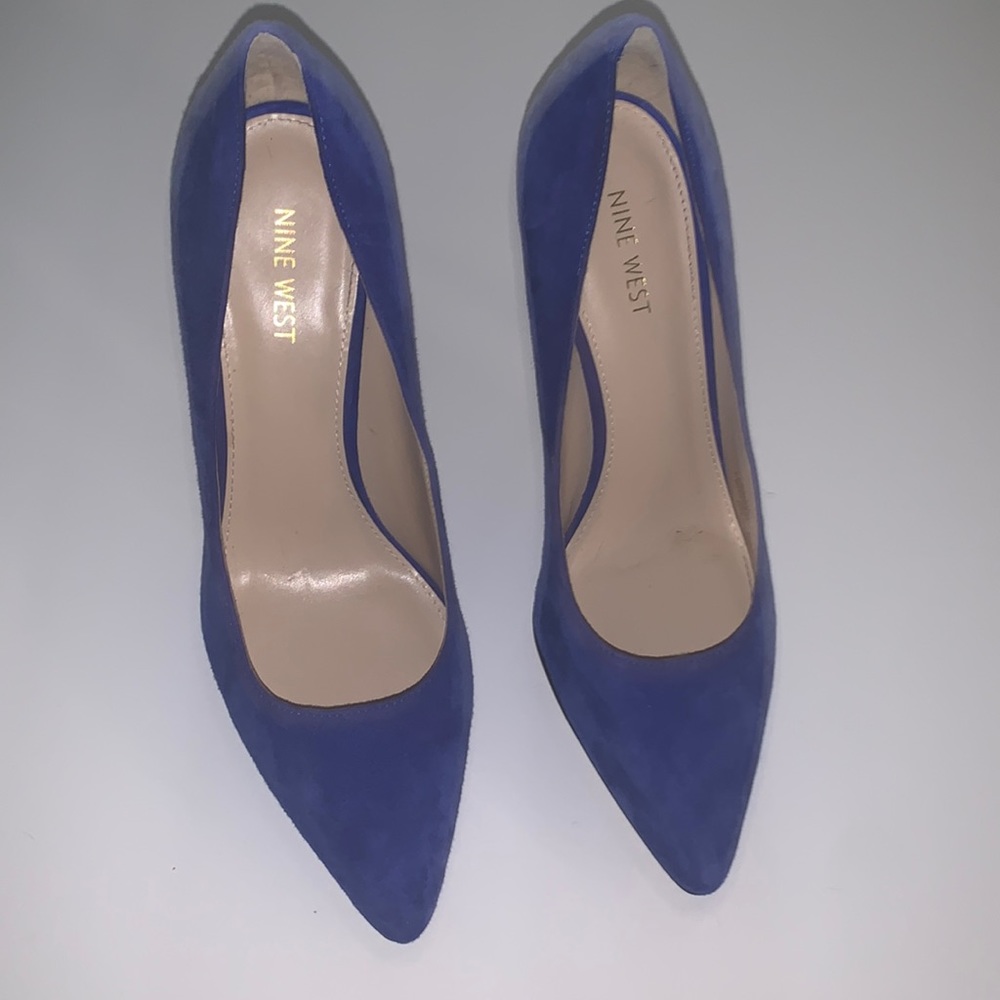 Nine West Size 10 Blue Suede Heels